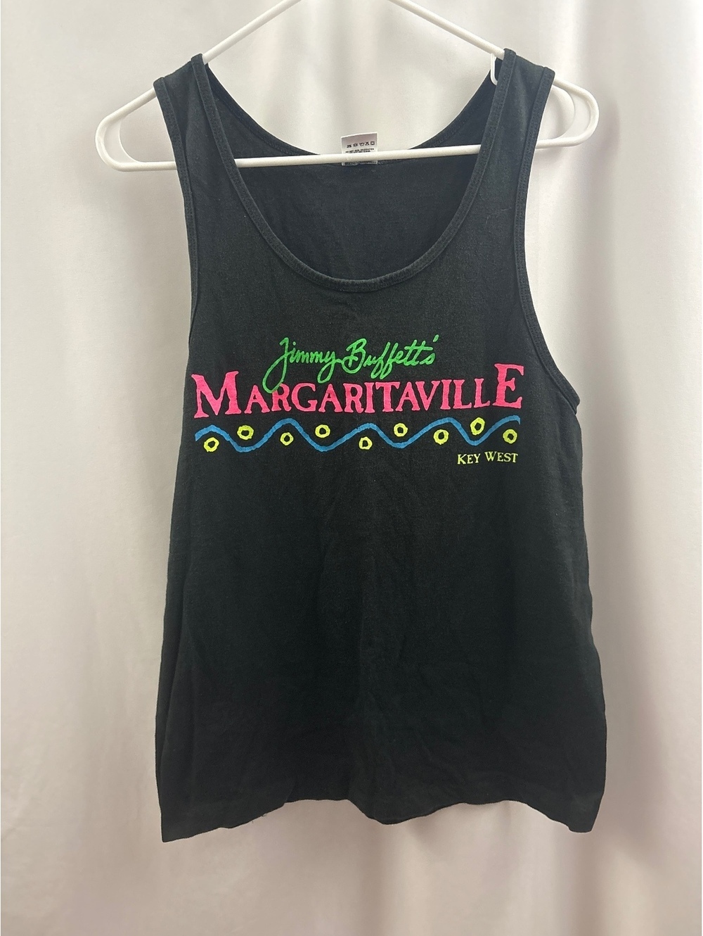 Vtg Jimmy Buffett's Margaritaville Key West Black Cotton Tank Top Size Medium
